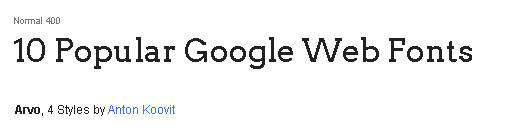 Arvo Web Font