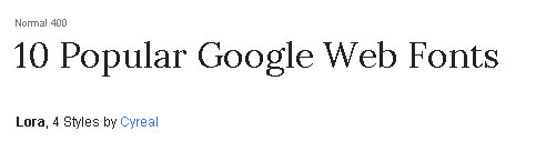 Lora Web FOnt